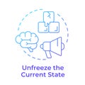 Unfreeze current state blue gradient concept icon Royalty Free Stock Photo