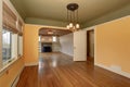 Unfurnished empty room interior in yellow and green tones. Royalty Free Stock Photo