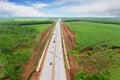 Ungaran toll road with farmland at morning