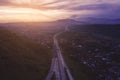 Ungaran toll road at sunrise time