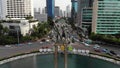 Ungraded Aerial Footage of Selamat Datang Monument in Jakarta, Indonesia.