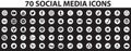 Rounded Social Media Icons vector illustration for web and graphics uses.