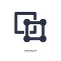 ungroup icon on white background. Simple element illustration from geometry concept Royalty Free Stock Photo