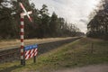 Unguarded railroad crossing