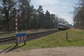 Unguarded railroad crossing Royalty Free Stock Photo