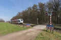 Unguarded railroad crossing