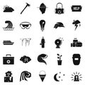 Unhappiness icons set, simple style Royalty Free Stock Photo