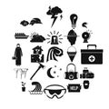 Unhappiness icons set, simple style Royalty Free Stock Photo