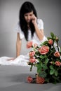 Unhappy bride Royalty Free Stock Photo