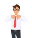 Unhappy business man showing, making, gesturing thumbs down sign with hand fingers. Dislike, bad, disagreement, disgust. Royalty Free Stock Photo