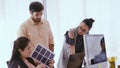 Unhappy business people in group meeting. Royalty Free Stock Photo