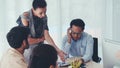 Unhappy business people in group meeting. Royalty Free Stock Photo