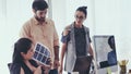 Unhappy business people in group meeting. Royalty Free Stock Photo