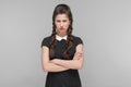Unhappy businesswoman crossed hands and sadness Royalty Free Stock Photo