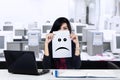 Unhappy businesswoman in the office