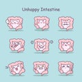 Unhappy cartoon intestine set