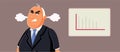 Angry Businessman Upset About Profit Dropping Vector Illustration