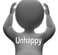 Unhappy Character Shows Sad Depressed Or Upset