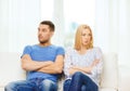 Unhappy couple having argument at home Royalty Free Stock Photo