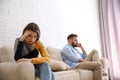 Unhappy couple with problems in relationship