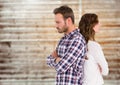 Unhappy couple standing back to back Royalty Free Stock Photo