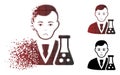 Unhappy Disintegrating Pixelated Halftone Chemical Scientist Icon