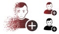 Unhappy Disintegrating Pixelated Halftone User Add Icon