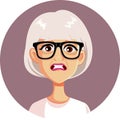 Stressed Mature Woman Feeling Confused Vector Cartoon illustration