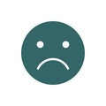 Unhappy emoji colored icon. Upset, unsatisfied, face symbol.