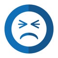 Unhappy face emoticon funny shadow