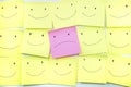 Unhappy and happy concept with sticky notes shape Royalty Free Stock Photo