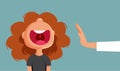 Parent Asking Screaming Child to Stop Vector Cartoon Illustration