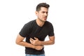 Unhappy Man Suffering From Stomach Ache Royalty Free Stock Photo