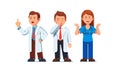 Unhappy medical workers doctors in lab coats Royalty Free Stock Photo