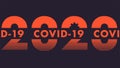 2020 Unhappy New Year Banner. COVID-19 pandemic abstract background Illustration. Seamless Coronavirus Logo, Symbol. Flat vector