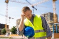 Unhappy Sad Construction Worker Royalty Free Stock Photo