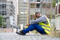 Unhappy Sad Construction Worker Royalty Free Stock Photo