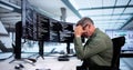 Unhappy Sad Developer Programmer Man In Stress Coding Software