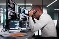 Unhappy Sad Developer Programmer Man In Stress Coding Software Royalty Free Stock Photo