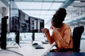 Unhappy Sad Developer Programmer Woman In Stress Coding Software