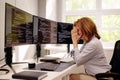 Unhappy Sad Developer Programmer Woman In Stress Coding Software Royalty Free Stock Photo