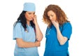 Unhappy two doctors women Royalty Free Stock Photo