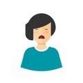 Unhappy woman crying vector, upset girl with sad emotion face