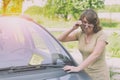 Woman holding parking ticket Royalty Free Stock Photo