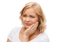 Unhappy woman suffering toothache