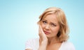 Unhappy woman suffering toothache Royalty Free Stock Photo