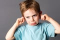 Unhappy young child not willing to listen to domestic violence