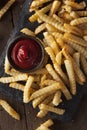 Unhealthy Baked Crinkle French Fries