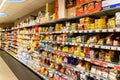 Unhealthy Fast Food Snacks For Sale On Supermarket Shelf