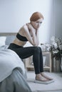 Unhealthy girl with anorexia problem Royalty Free Stock Photo
